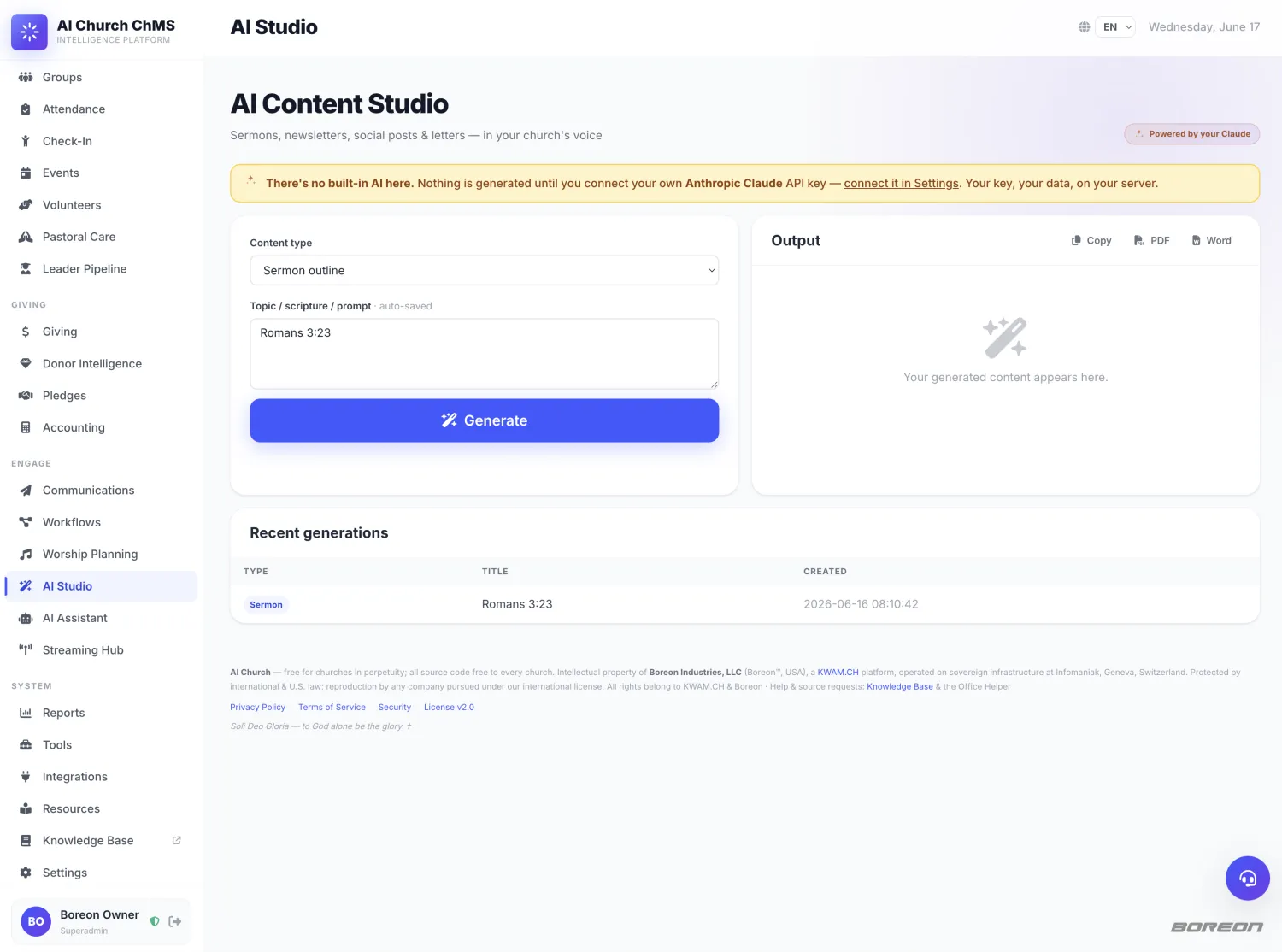 AI Content Studio screenshot