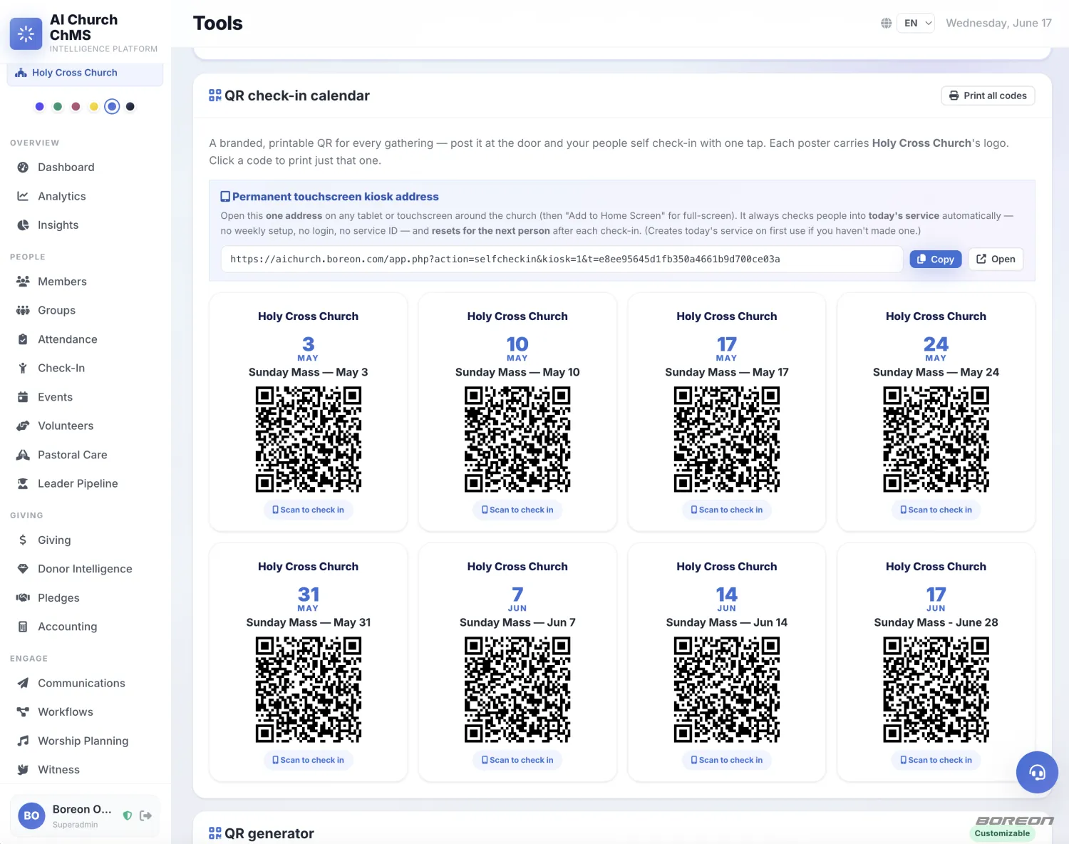 Self-Check-In Kiosk & QR Posters