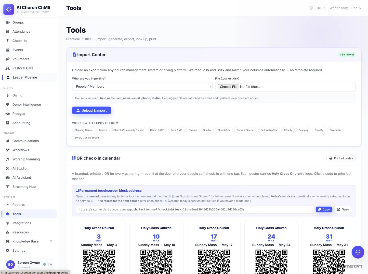 Tools Center screenshot